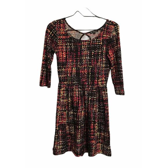 BeBop Womens Juniors Elastic Waist Casual Dress Size Small Multicolor IT POPS! - Picture 1 of 8